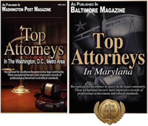 Covers of Washington Post Magazine and Baltimore Magazine featuring Top Attorneys in the Washington, D.C. Metro Area and Maryland.